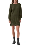 Michael Stars Lolly Balloon Sleeve Sweatshirt Dress In Tarragon