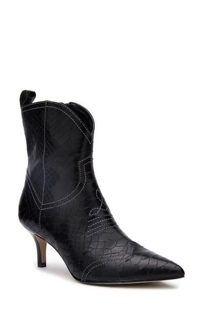 Matisse Aubrey Snake Embossed Western Boot In Black