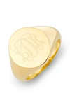 Brook & York Claire Personalized Monogram Signet Ring In Gold