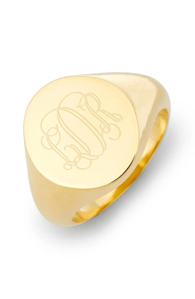 Brook & York Claire Personalized Monogram Signet Ring In Gold