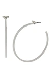 Allsaints Pave Bar Large Hoop Earrings In Silver