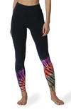 Electric & Rose Tie Dye Sunset Leggings In Onyx/ Fuschia/ Amber