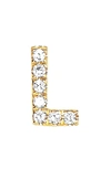 Ef Collection Diamond Initial Stud Earring In 14k Yellow Gold/ L