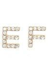 Ef Collection Diamond Initial Stud Earring In 14k Yellow Gold/ E