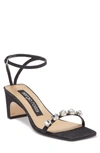 Sergio Rossi Glitterama Embellished Toe Strap Sandal In Var.black Blackpalladioc