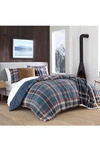 Eddie Bauer Shasta Lake Navy Micro Suede Comforter Set In Navy