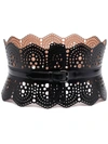 Alaïa Openwork Wide Leather Vienne Corset Belt In Black