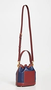 TORY BURCH T MONOGRAM COLORBLOCK BUCKET BAG,TORYB49235