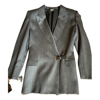 Pre-owned Claude Montana Wool Blazer In Grey