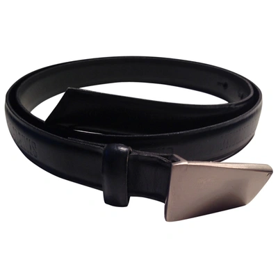 Pre-owned Claude Montana Leather Belt In Navy