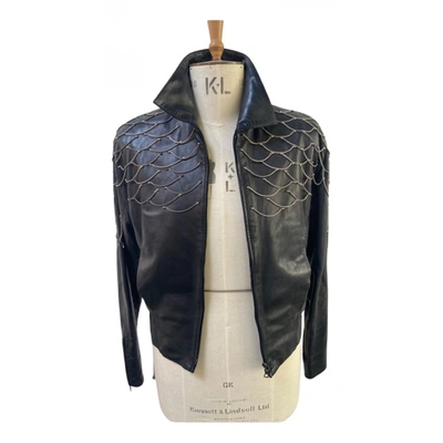 Pre-owned Claude Montana Leather Jacket In Black