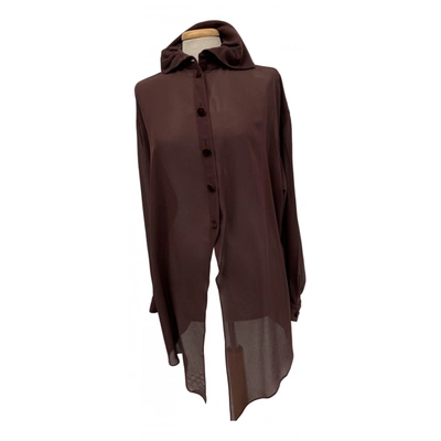 Pre-owned Claude Montana Silk Blouse In Brown