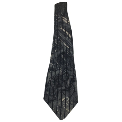 Pre-owned Claude Montana Silk Tie In Grey