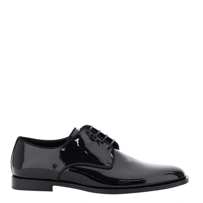 Pre-owned Dolce & Gabbana Black Patent Leather Derby Shoes Size It 42