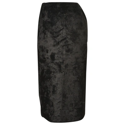 Pre-owned Claude Montana Velvet Mid-length Skirt In Black
