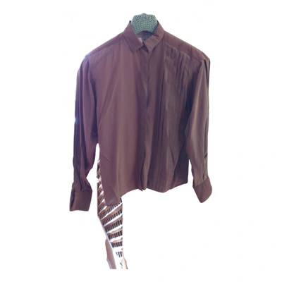Pre-owned Claude Montana Silk Shirt In Brown