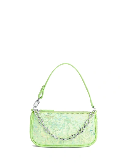 By Far Mini Rachel Paradisco Hologram Leather Bag In Green