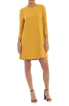Donna Morgan Three-quarter Sleeve Pocket Shift Dress In Marigold