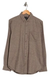 14th & Union Grindle Long Sleeve Trim Fit Shirt In Tan-brown Grindle