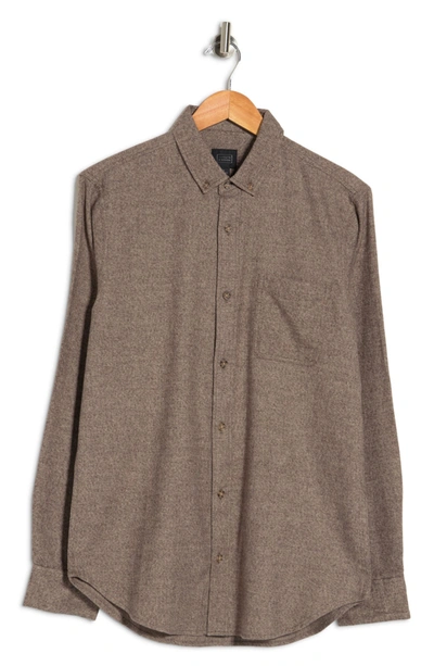 14th & Union Grindle Long Sleeve Trim Fit Shirt In Tan-brown Grindle