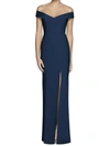Dessy Collection Off-the-shoulder Criss Cross Back Trumpet Gown In Midnight