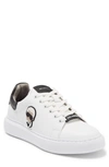 Karl Lagerfeld Leather Karl Head Patch Sneaker In White