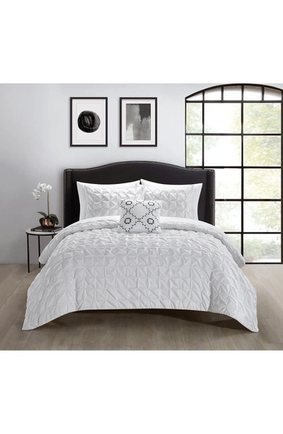 Chic Edison Pinch Pleat Box 6-piece Comforter Set In White