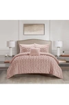 Chic Edison Pinch Pleat Box 6-piece Comforter Set In Blush