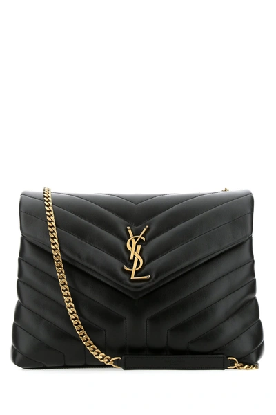 Saint Laurent Black Leather Medium Loulou Shoulder Bag  Nd  Donna Tu