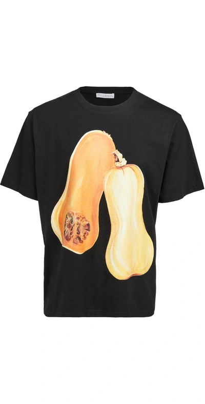 Jw Anderson Pumpkin-print Short-sleeve T-shirt In Black