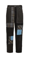 JW ANDERSON CROPPED PATCHWORK FATIGUE TROUSERS,JWAND30040