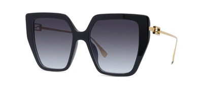 FENDI FE40012U 01B OVERSIZED SQUARE SUNGLASSES