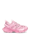 Balenciaga Track Logo-detailed Mesh And Rubber Sneakers In Faded Pink