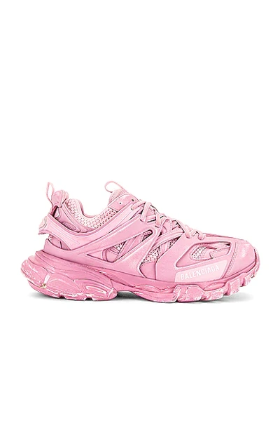 Balenciaga Track Logo-detailed Mesh And Rubber Trainers In Pink Mesh