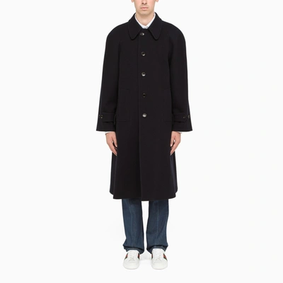 Gucci Blue And Black Wool Ioden Coat