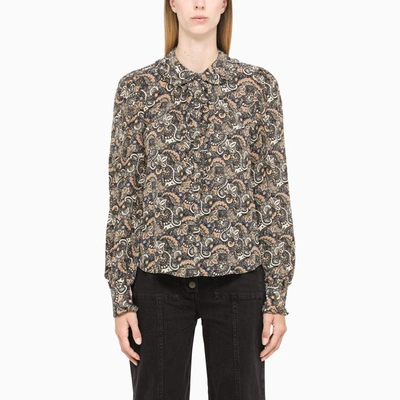 Ulla Johnson Philipa Paisley Print Silk Top In Neutrals