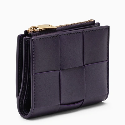 Bottega Veneta Dark Purple Bi-fold Continental Wallet
