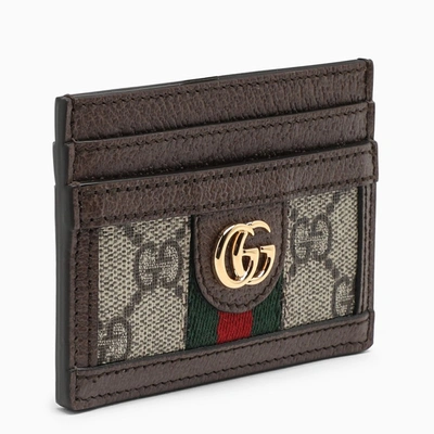 Gucci Ophidia Gg Supreme Card Holder In Multicolor
