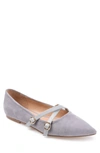 Journee Collection Womens Patricia Slip On Pointed Toe Ballet Flats In Grey