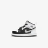 Jordan Babies' 1 Mid Infant/toddler Shoes In Black,light Smoke Grey,white