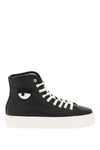 Shop Chiara Ferragni High Leather Sneakers In Black