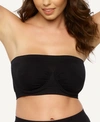 Paramour Plus Size Body Smooth Seamless Underwire Bandeau Bra In Black
