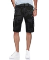 X-ray Xray Belted Cotton Twill Cargo Shorts In Charcoal Camo
