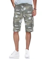 X-ray Men's Big And Tall Belted Double Pocket Cargo Shorts In White Camo