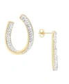 ESSENTIALS CRYSTAL CURVED POST EARRING, GOLD PLATE AND SILVER PLATE
