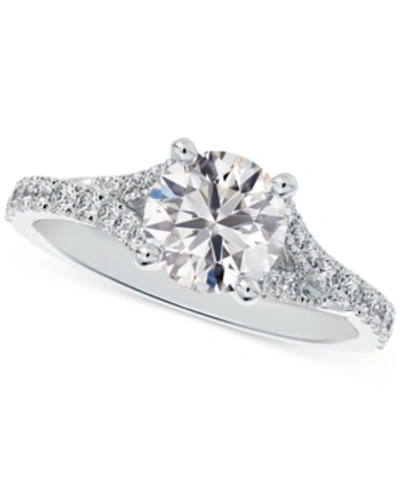 De Beers Forevermark Portfolio By  Diamond Split Shank Engagement Ring (5/8 Ct. T.w.) In 14k White Go In White Gold