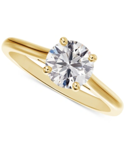 De Beers Forevermark Portfolio By  Diamond Round-cut Cathedral Solitaire Engagement Ring (1/2 Ct. T.w In Yellow Gold