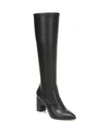 Franco Sarto Katherine Womens Faux Leather Tall Knee-high Boots In Black Faux Leather