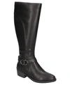 Easy Street Luella Plus Womens Faux Leather Block Heel Knee-high Boots In Black