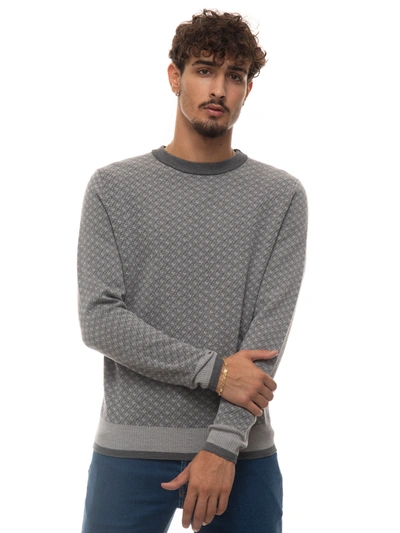 Canali Round-neck Pullover Light Grey Wool Man